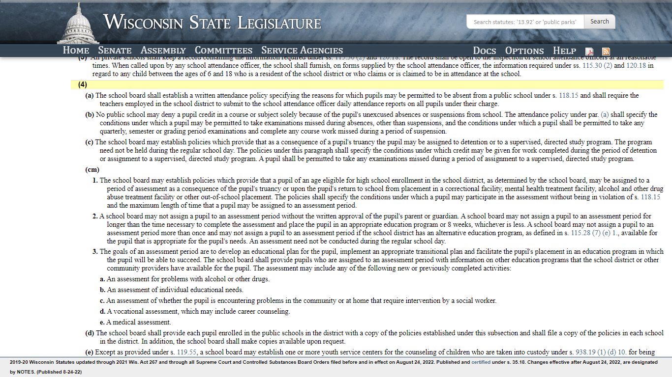 Wisconsin Legislature: 118.16(4)